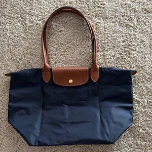 Longchamp Le Pliage Original L Navy Tote Bag